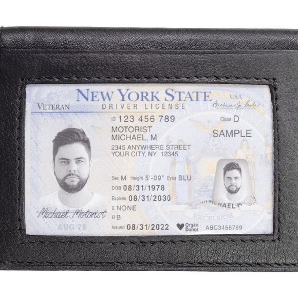 Men Genuine Leather Bifold Credit Card Holder with RFID Blocking - Picture 6 of 13